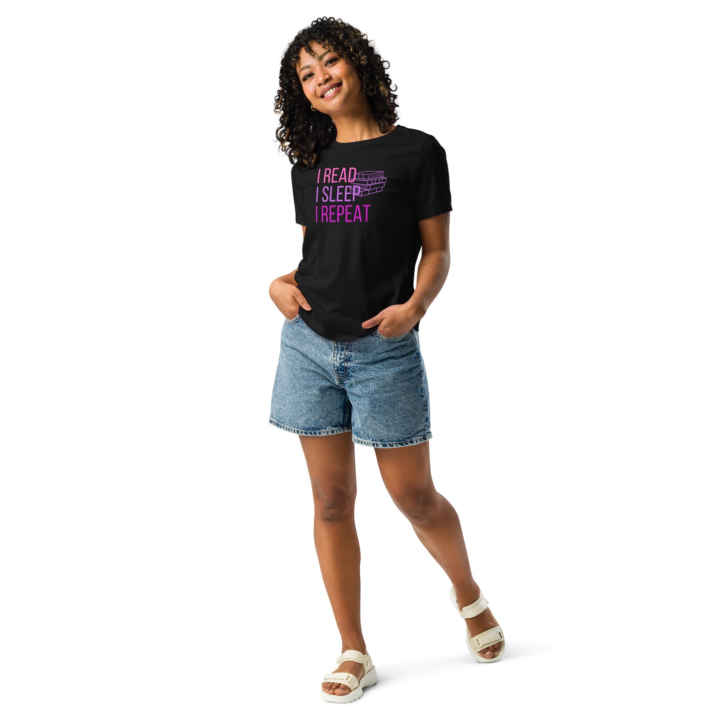 I read, I Sleep, I Repeat Women's Relaxed T-Shirt