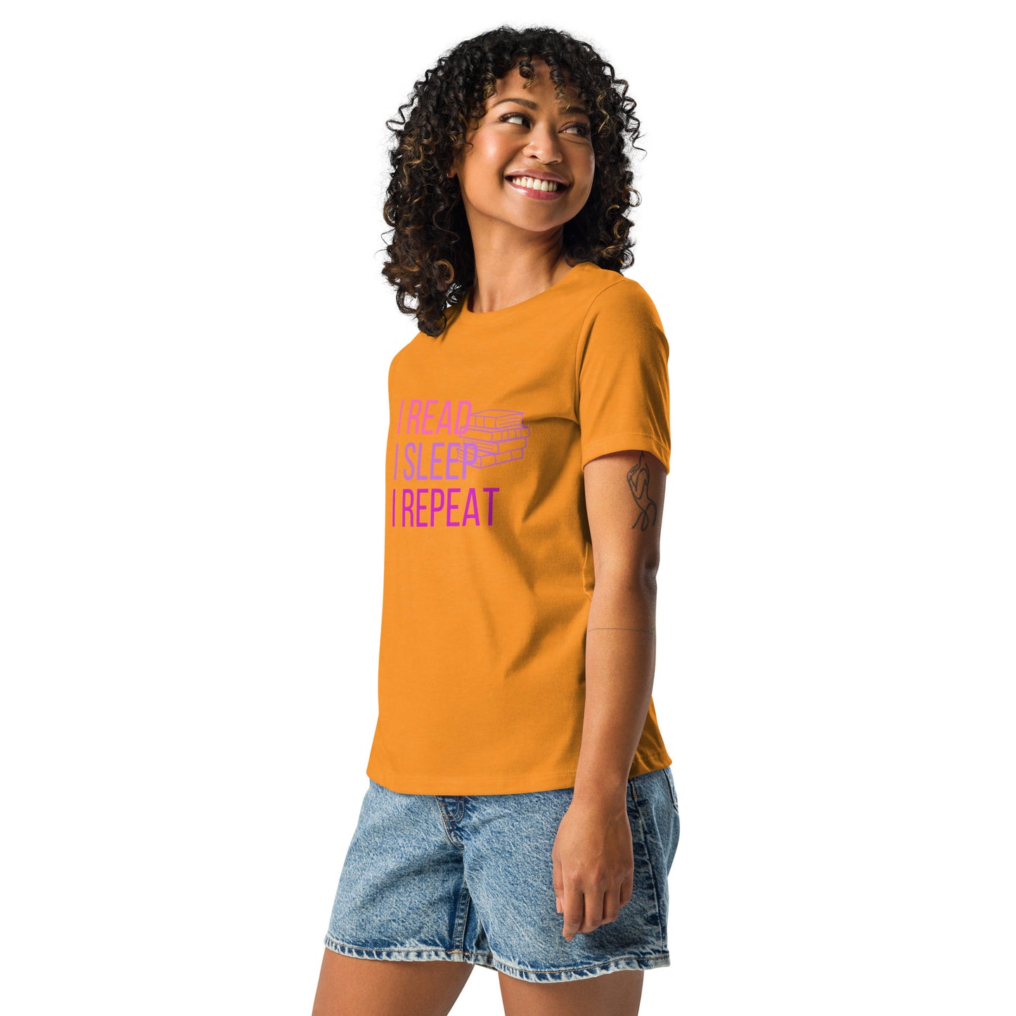 I read, I Sleep, I Repeat Women's Relaxed T-Shirt