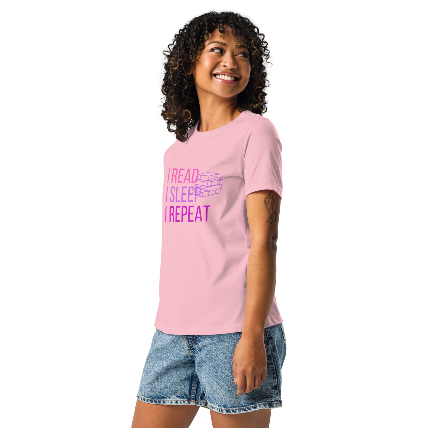 I read, I Sleep, I Repeat Women's Relaxed T-Shirt