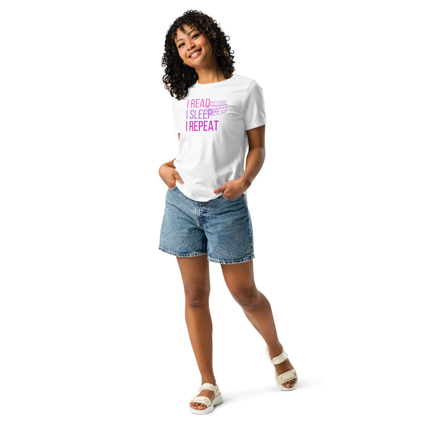 I read, I Sleep, I Repeat Women's Relaxed T-Shirt